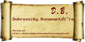 Dobrovszky Bonaventúra névjegykártya